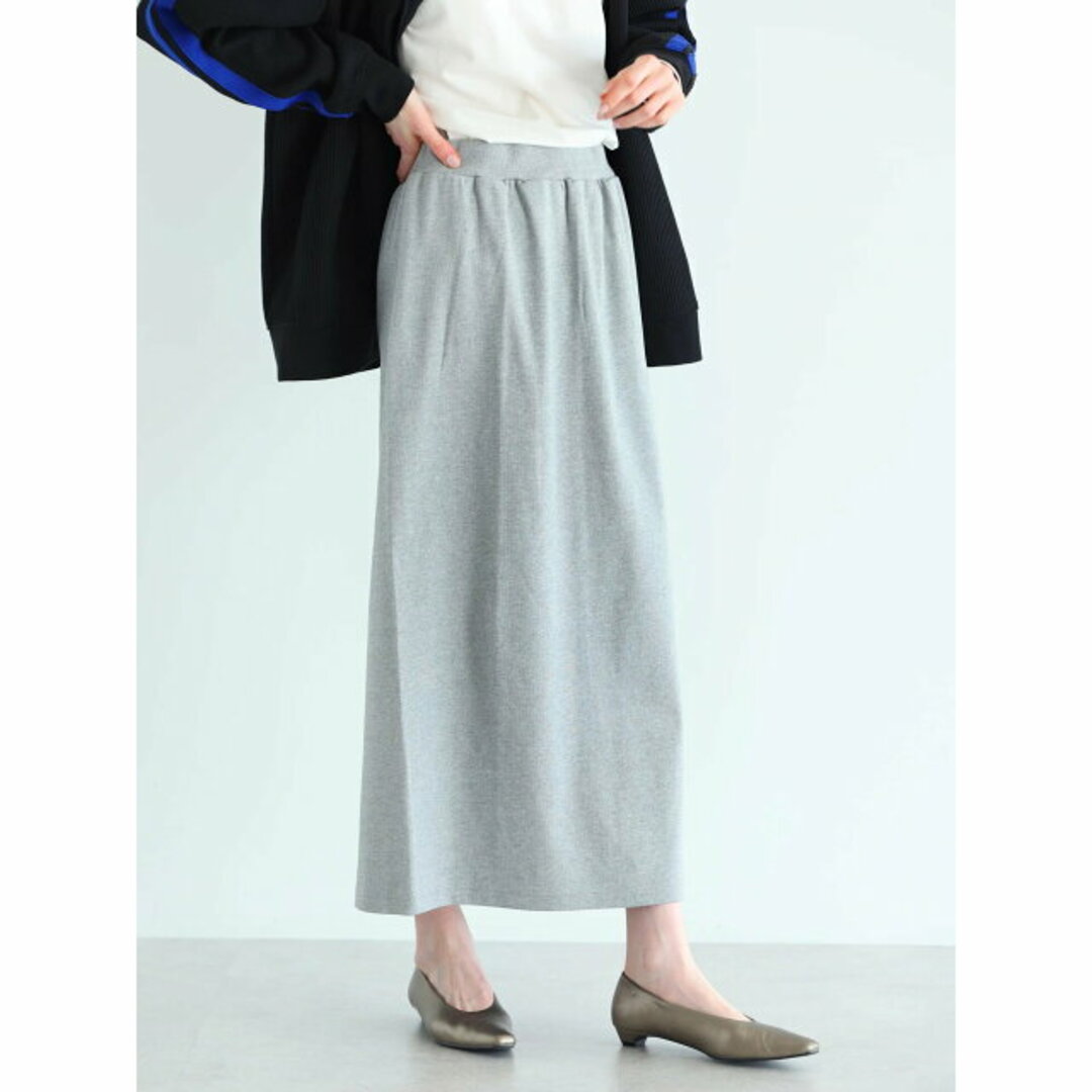 CRAFT STANDARD BOUTIQUE(クラフトスタンダードブティック)の【杢ライトグレー】リブロングスカート/24SS レディースのスカート(ロングスカート)の商品写真