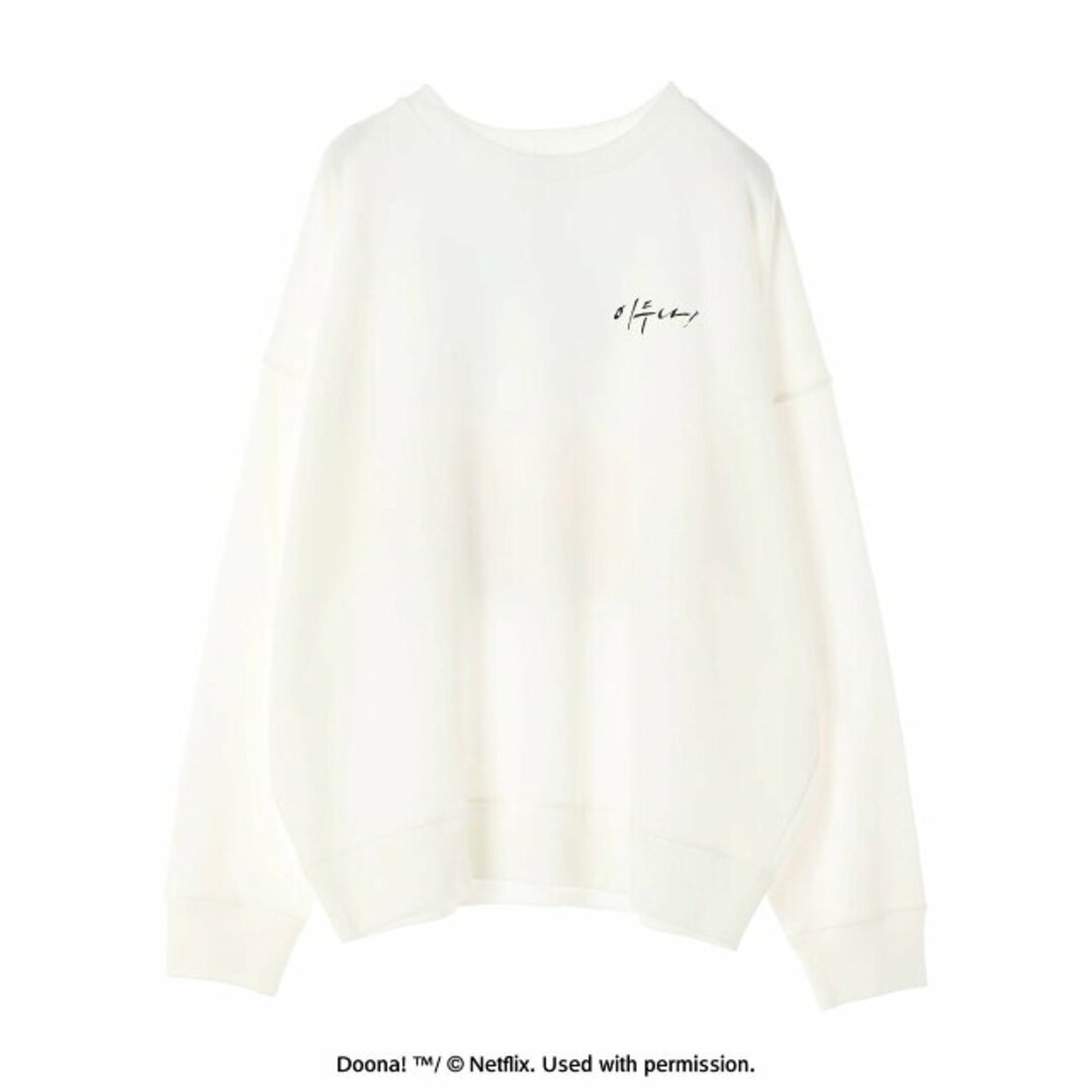 green parks(グリーンパークス)の【ホワイト】●DOONA! ロゴptルーズスウェット 24SS レディースのトップス(カットソー(長袖/七分))の商品写真