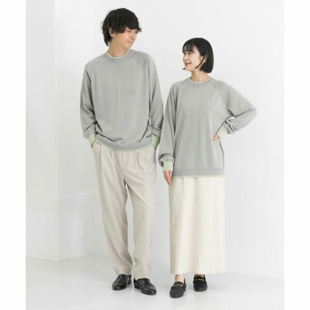 SENSE OF PLACE by URBAN RESEARCH(センスオブプレイスバイアーバンリサーチ)の【GRY×BLU】【M】『ユニセックス』『洗濯可』リブハイショクラインセーター メンズのトップス(ニット/セーター)の商品写真