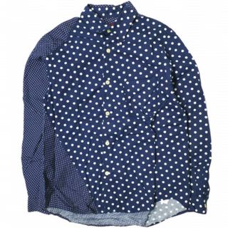 ネペンテス(NEPENTHES)のNEPENTHES ネペンテス アメリカ製 POLKA DOT SWITCHING SHIRTS ポルカドット切り替えシャツ 1 ネイビー 長袖 ドッキング トップス【中古】【NEPENTHES】(シャツ/ブラウス(長袖/七分))