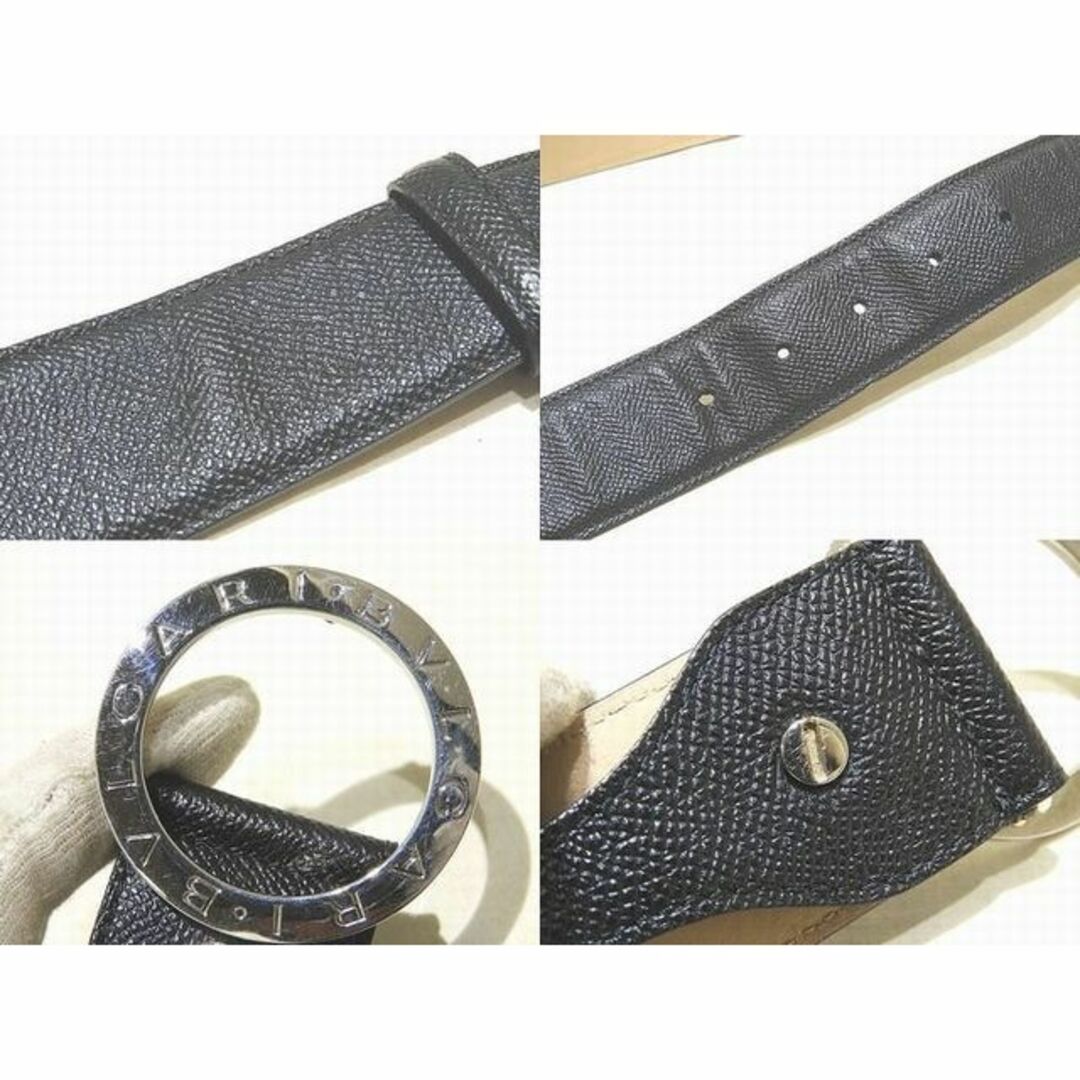 BVLGARI(ブルガリ)のBVLGARI ブルガリ・ブルガリ ブルガリマン ベルト メンズ ☆ 37890 ブラック レザー シルバー金具バックル 44/110 ▼ 6A メンズのファッション小物(ベルト)の商品写真