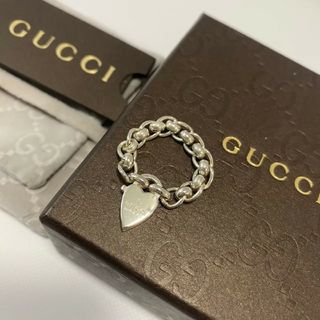 グッチ(Gucci)のGUCCI グッチ　チェーンハートモチーフリング　指輪　シルバー(リング(指輪))