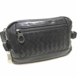 ボッテガヴェネタ(Bottega Veneta)のボッテガヴェネタ ウエストバッグ メンズ ブラック レザー イントレチャート ☆ 548220 ボディバッグ ウエストポーチ ▼ BOTTEGAVENETA 6A(ウエストポーチ)