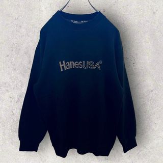 ヘインズ(Hanes)のHanes USA ヘインズ　刺繍ロゴ　スエット トレーナー n644(スウェット)