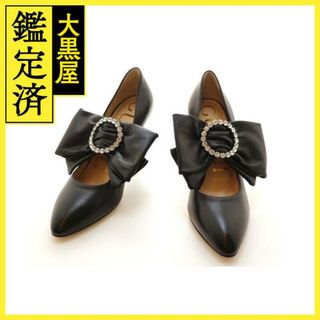 グッチ(Gucci)のGUCCI　グッチ　パンプス　レディース35　ブラック　レザー　【200】(ハイヒール/パンプス)