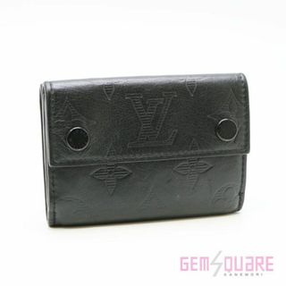 ルイヴィトン(LOUIS VUITTON)のルイヴィトン モノグラムシャドウ ディスカバリーコンパクトウォレット 財布 黒 中古 M67631(折り財布)