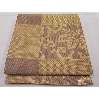 平和屋1■全通柄袋帯　市松桐文　金彩　逸品　ut6876(帯)