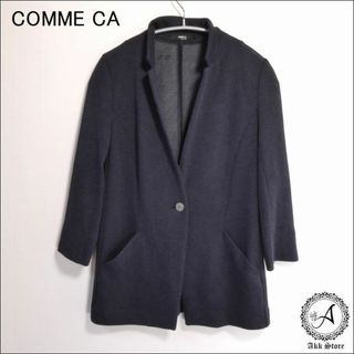 コムサデモード(COMME CA DU MODE)のCOMME CA レディース 七分袖 カーディガン ネイビー 日本製 XS(カーディガン)