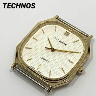 TECHNOS - テクノス 腕時計 黒 シルバー ブラック シンプル 新品 未