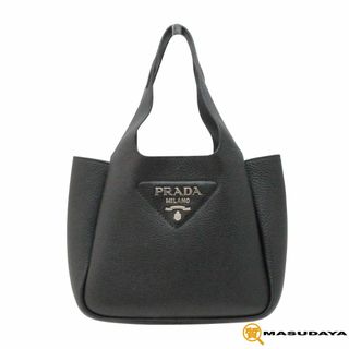 【美品】PRADA チェーン 三角ロゴ ミニボストン バッグ ナイロン ブラック