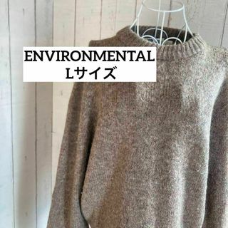 エンビロン(ENVIRON)のENVIRONMENTAL Lサイズ　ニット　セーター　ウール　USA ブラウン(ニット/セーター)