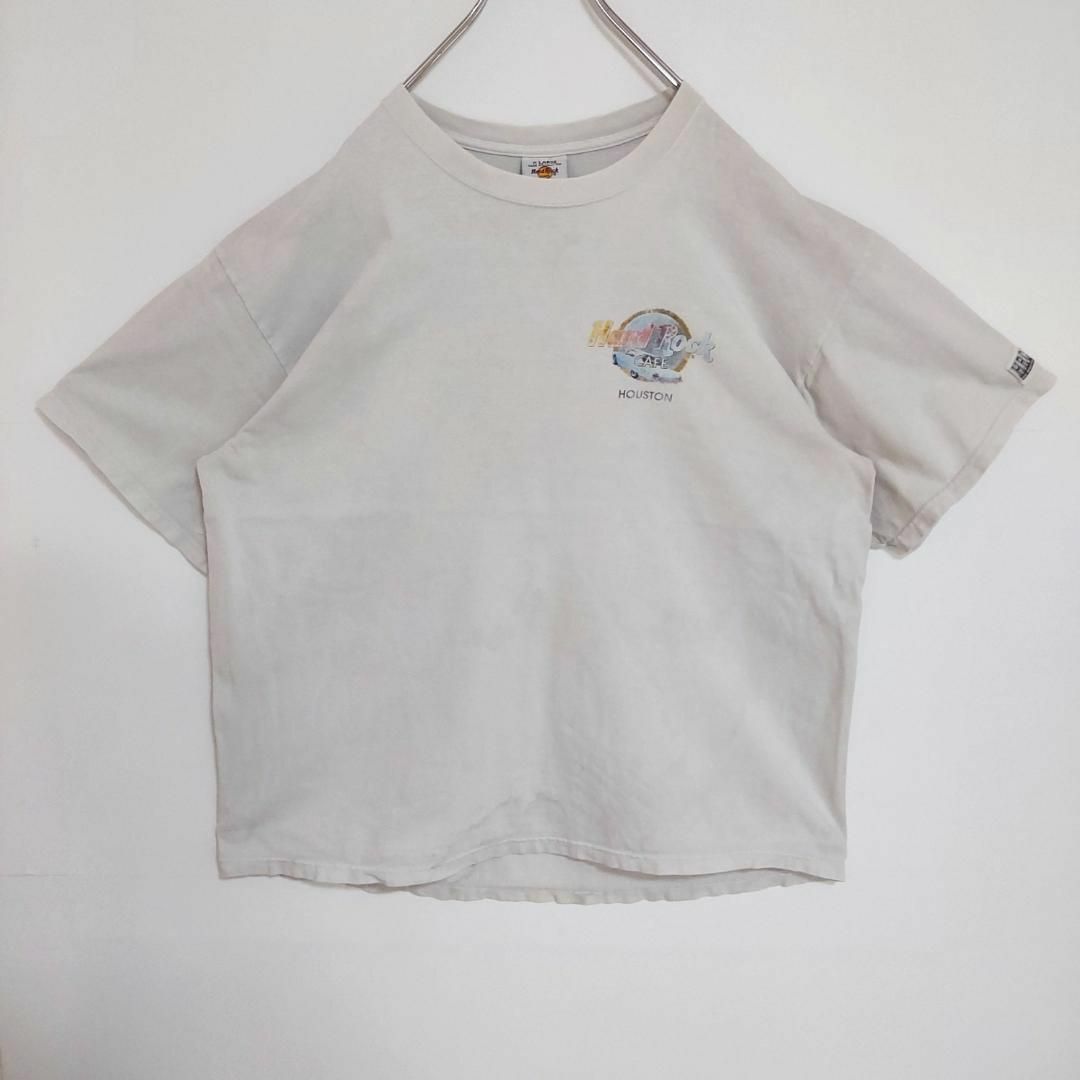 90s USA製 ハードロックカフェ プリントTシャツヒューストン XL 白 メンズのトップス(Tシャツ/カットソー(半袖/袖なし))の商品写真