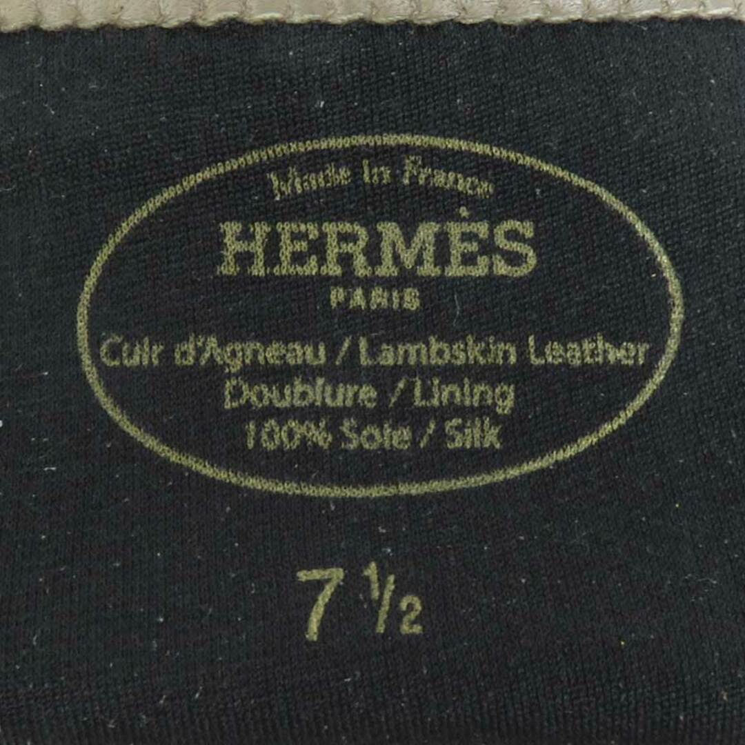 Hermes(エルメス)のエルメス HERMES 手袋 グローブ レザー/メタル グレージュ/シルバー レディース 送料無料【中古】 e58104f レディースのファッション小物(手袋)の商品写真