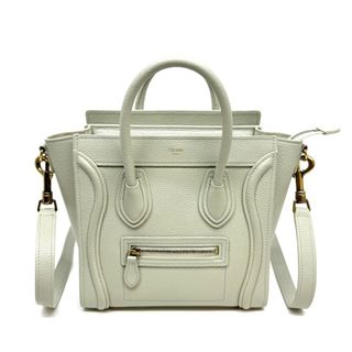 セリーヌ(celine)のセリーヌ ラゲージ ナノ ドラムドカーフスキン バッグ トートバッグ ショルダーバッグ ライトグリーン(トートバッグ)