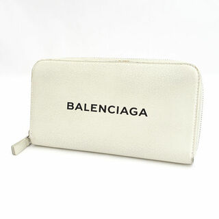 ■格安良品■BALENCIAGAバレンシアガ　現行ロゴ　ラウンドファスナー長財布