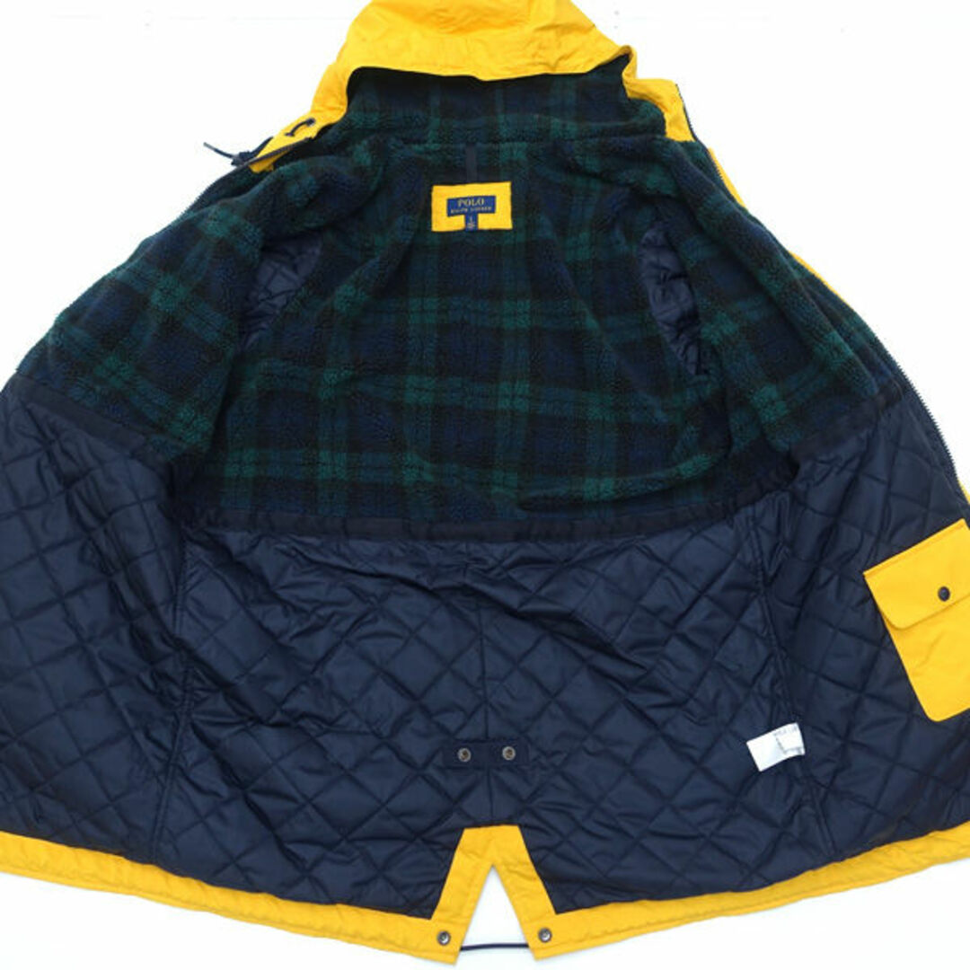 POLO RALPH LAUREN / ポロ ラルフローレン ◆ベンチコート/中綿/フード/裏ボア/ ATHL.DEPT/イエロー/サイズL 710776881001 【メンズ/MEN/男性/ボーイズ/紳士】 メンズファッション【中古】 [0220481820] メンズのジャケット/アウター(ダッフルコート)の商品写真