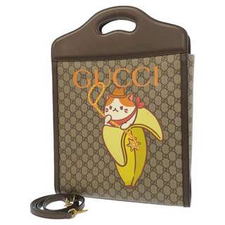 グッチ(Gucci)のグッチ トートバッグ ばなにゃコラボ GGスプリームキャンバス 703793 GUCCI 2wayショルダーバッグ(トートバッグ)