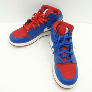 NIKE ナイキ/エアジョーダン1ミッド/ロイヤルブルー/レッド/554725-407/レディーススニーカー/Bランク/75【中古】(スニーカー)