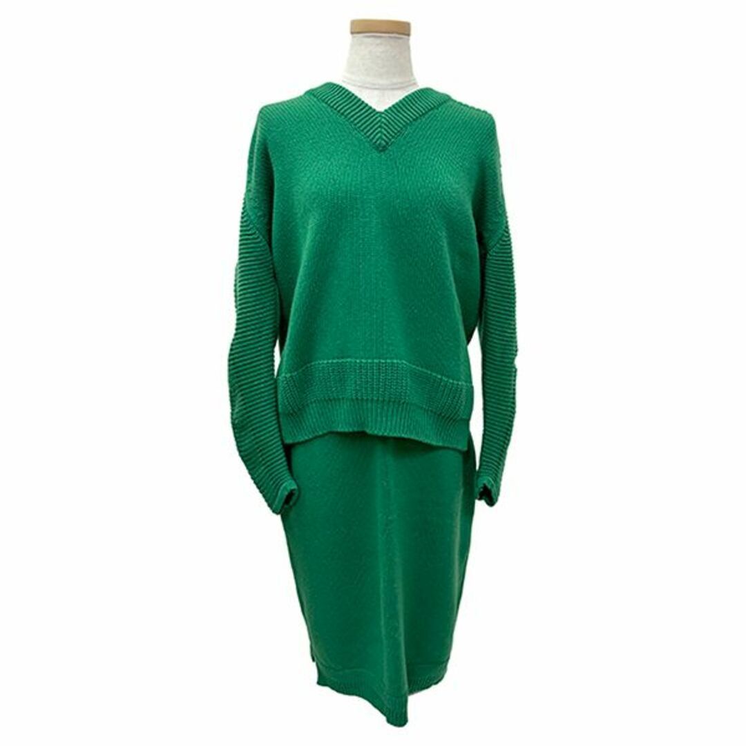 HERMES - エルメス セットアップ セーター スカート レディース カシミヤ グリーン 美品 1979