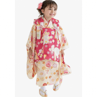 KYOETSU - キョウエツ 七五三 3歳 女の子 着物 セット 被布 小物 フルセット