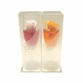 未使用品 Eternityカクテルグラス プリザードフラワー 2点セット ◇ 薔薇 ローズ ピンク イエロー ▼ エタニティー インテリア ヨト00/6A(置物)