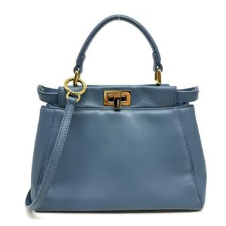 フェンディ(FENDI)のフェンディ ピーカブー スモール ナッパレザー バッグ トートバッグ ショルダーバッグ ブルー(トートバッグ)