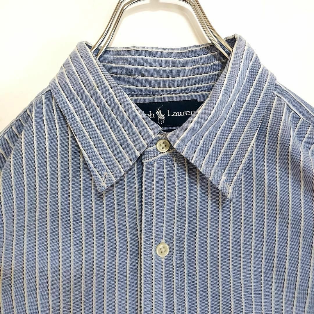 Ralph Lauren - ラルフローレン ストライプシャツ L ブルー 黄色 Ralph Lauren - ラルフローレン ストライプシャツ L ブルー 黄色