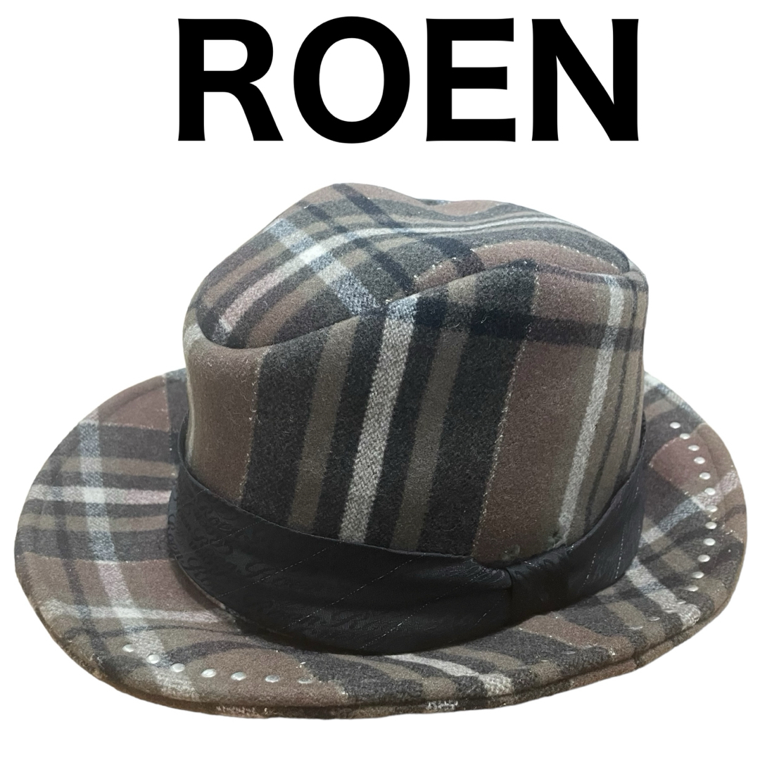 Roen(ロエン)のROEN ハット　帽子　スタッズ　チェック柄　レオパード　ウール　総柄 メンズの帽子(ハット)の商品写真