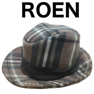 ロエン(Roen)のROEN ハット　帽子　スタッズ　チェック柄　レオパード　ウール　総柄(ハット)