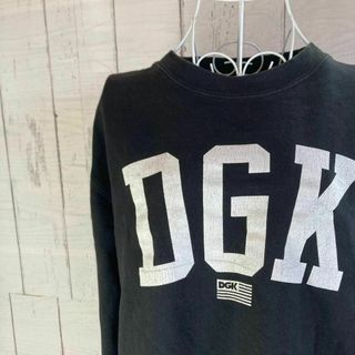 ディージーケー(DGK)のDGK Mサイズ　トレーナー　スウェット　バックプリント　ブラック(スウェット)