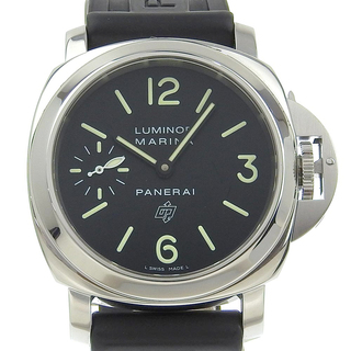パネライ(PANERAI)の【PANERAI】パネライ ルミノール マリーナ PAM00632 ステンレススチール×ラバー 手巻き スモールセコンド レディース 黒文字盤 腕時計(腕時計)