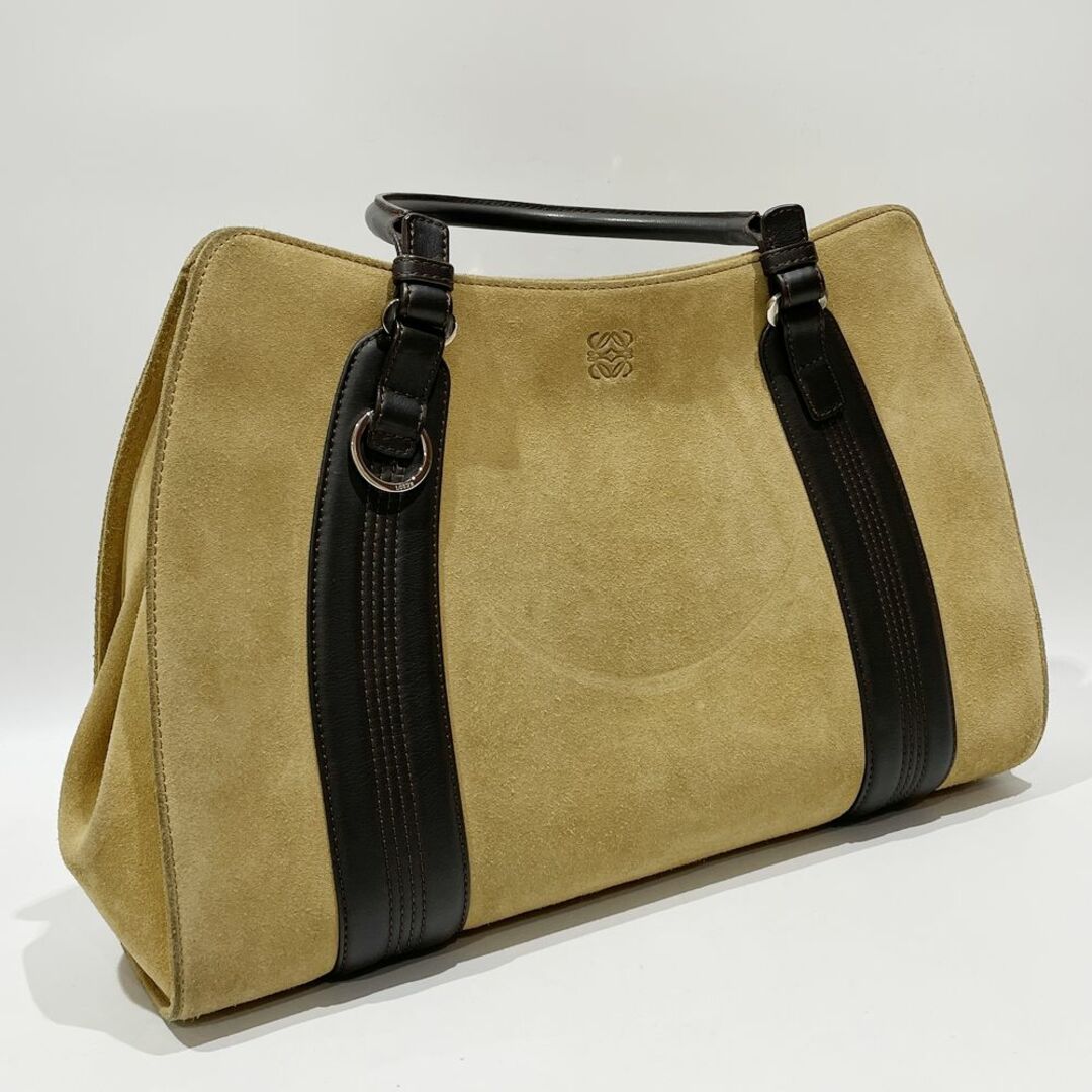 LOEWE(ロエベ)のLOEWE ハンドバッグ カモッシオ アナグラム バイカラー スエード レザー レディースのバッグ(ハンドバッグ)の商品写真