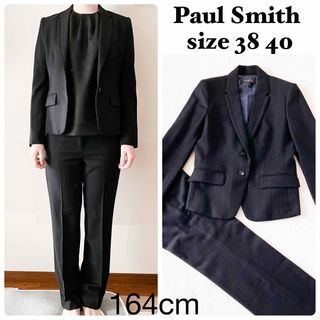 ポールスミス(Paul Smith)の【美品】ポールスミスブラック　パンツスーツセットアップ　ブラック　ストライプ(スーツ)