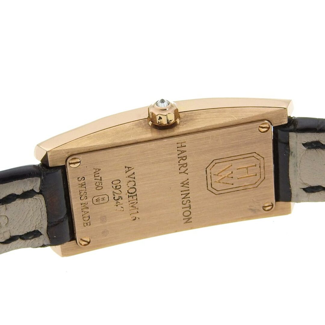 HARRY WINSTON(ハリーウィンストン)の【HARRY WINSTON】ハリーウィンストン アヴェニューCミニ・エリプティック AVCQHM16 RR045 K18ピンクゴールド×クロコダイル クオーツ アナログ表示 レディース ゴールド文字盤 腕時計 レディースのファッション小物(腕時計)の商品写真