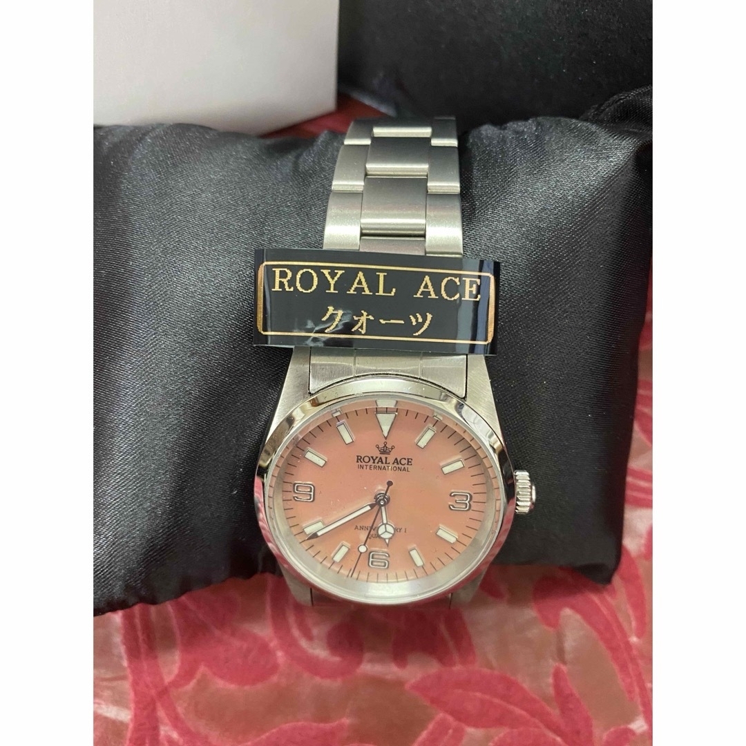 腕時計　ROYAL ACE ロイヤルエース　ピンク　未使用品 腕時計 メンズの時計(腕時計(アナログ))の商品写真
