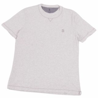 ブルネロクチネリ(BRUNELLO CUCINELLI)の美品 ブルネロクチネリ BRUNELLO CUCINELLI Tシャツ クルーネック カットソー ショートスリーブ 半袖 無地 コットン トップス メンズ M ライトグレー(シャツ)