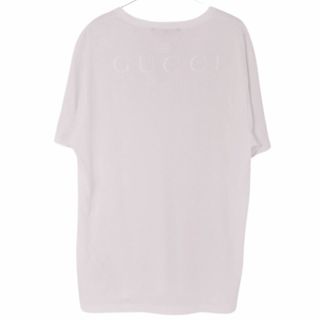 グッチ(Gucci)の美品 グッチ GUCCI Tシャツ カットソー 半袖 ショートスリーブ Vネック ロゴ トップス メンズ L ホワイト(Tシャツ/カットソー(半袖/袖なし))