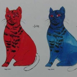 アンディ・ウォーホル、猫6B、超希少画集画、美品、新品額装付(絵画/タペストリー)
