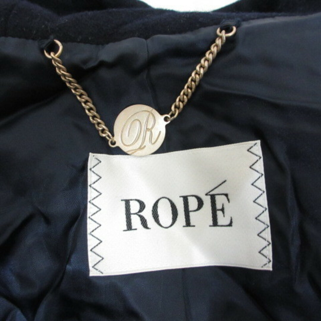 ROPE’(ロペ)のロペ ROPE ウール カシミヤ フーデッド ロング コート 40 ネイビー レディースのジャケット/アウター(その他)の商品写真