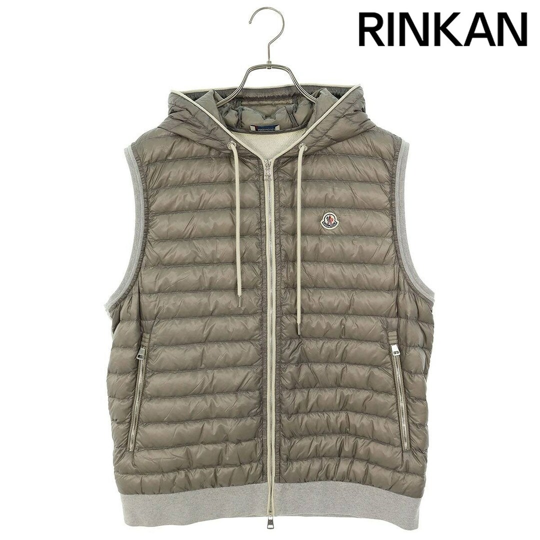 MONCLER(モンクレール)のモンクレール  MAGLIA GILET コットン切替フードナイロンダウンベスト メンズ XXL メンズのジャケット/アウター(ダウンベスト)の商品写真