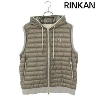 モンクレール(MONCLER)のモンクレール  MAGLIA GILET コットン切替フードナイロンダウンベスト メンズ XXL(ダウンベスト)