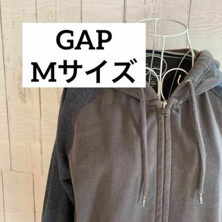 ギャップ(GAP)のGAP Mサイズ　パーカー　ジップアップ　フード　グレー　ネイビー(パーカー)