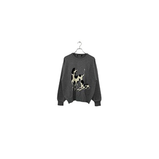 Sun Milano gray dog sweater サンミラノ セーター ニット グレー ウール メンズ ヴィンテージ 6(ニット/セーター)