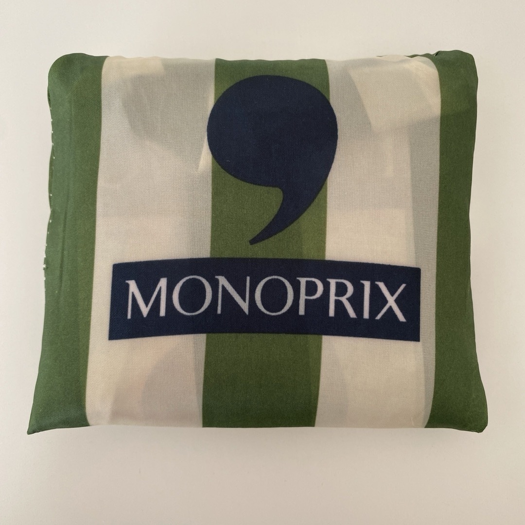 MONOPRIX モノプリ　エコバッグ グリーンストライプ レディースのバッグ(エコバッグ)の商品写真