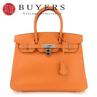 エルメス(Hermes)の【中古】 エルメス ハンドバッグ バーキン30 ヴォーエプソン オレンジ オレンジ シルバー金具 □N刻印 レディース 女性 HERMES(ハンドバッグ)