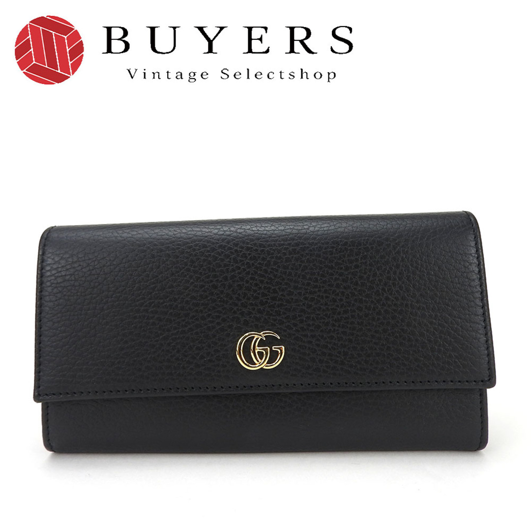 GUCCI - 【中古】 グッチ 長財布 456116 GGマーモント レザー GUCCI - 【中古】 グッチ 長財布 456116 GGマーモント レザー