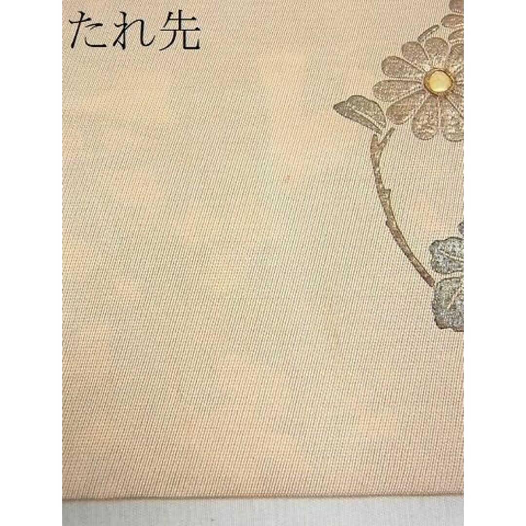 平和屋1■六通柄袋帯　ワンポイント　螺鈿箔　枝菊丸文　金彩　逸品　ap5366 レディースの水着/浴衣(帯)の商品写真