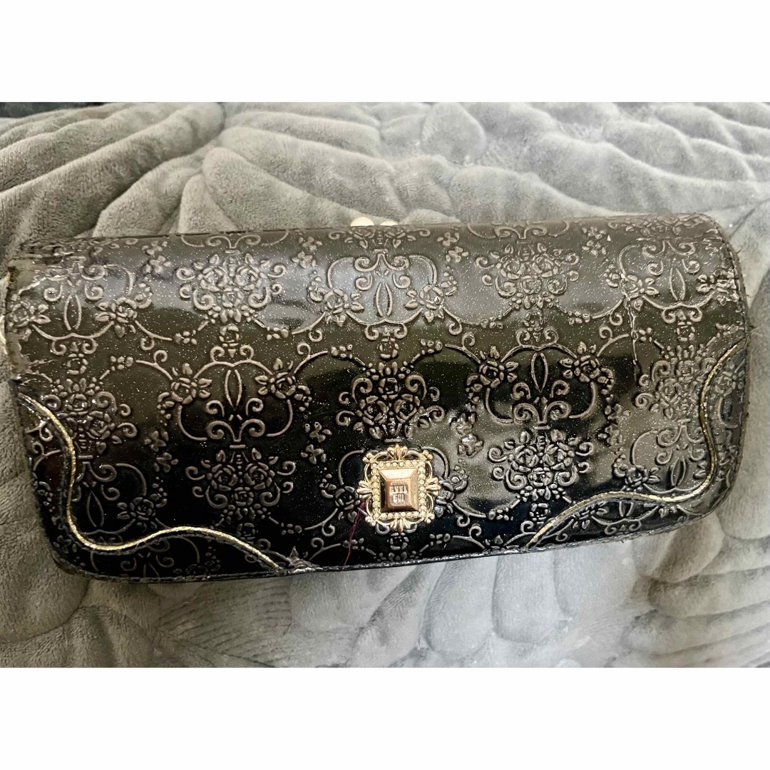 ANNA SUI(アナスイ)の【難あり】ANNA SUI がま口長財布 ルーミー ネイビー！ レディースのファッション小物(財布)の商品写真