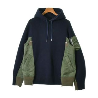 サカイ(sacai)のsacai サカイ パーカー 2(M位) 紺 【古着】【中古】(パーカー)