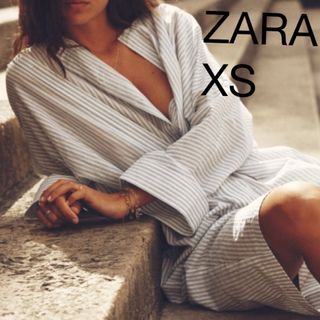 ザラ(ZARA)のストライプ柄ショート丈ワンピース(ひざ丈ワンピース)